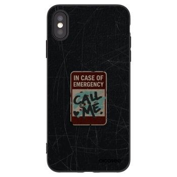 Picasee silikonový černý obal pro Apple iPhone XS Max - EMERGENCY