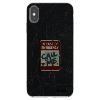 Picasee silikonový průhledný obal pro Apple iPhone XS Max - EMERGENCY