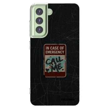 Picasee silikonový průhledný obal pro Samsung Galaxy S21 FE 5G - EMERGENCY