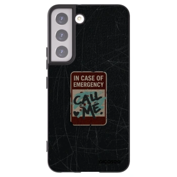 Picasee silikonový černý obal pro Samsung Galaxy S22 5G - EMERGENCY