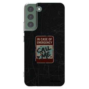 Picasee silikonový průhledný obal pro Samsung Galaxy S22+ 5G - EMERGENCY