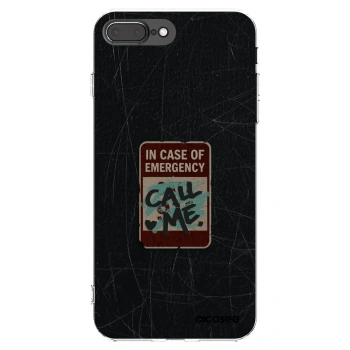 Picasee silikonový průhledný obal pro Apple iPhone 8 Plus - EMERGENCY