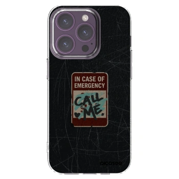 Picasee silikonový průhledný obal pro Apple iPhone 14 Pro - EMERGENCY