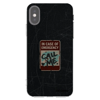 Picasee silikonový průhledný obal pro Apple iPhone X/XS - EMERGENCY