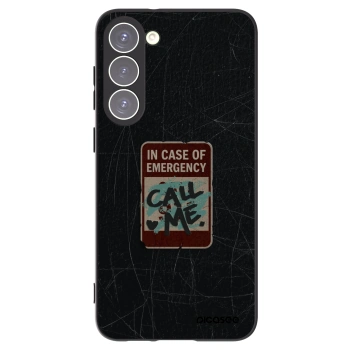 Picasee silikonový černý obal pro Samsung Galaxy S23+ 5G - EMERGENCY