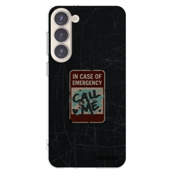 Picasee silikonový průhledný obal pro Samsung Galaxy S23+ 5G - EMERGENCY