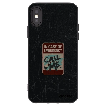 Picasee silikonový černý obal pro Apple iPhone X/XS - EMERGENCY