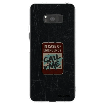 Picasee silikonový průhledný obal pro Samsung Galaxy S8 G950F - EMERGENCY