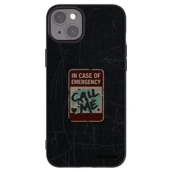 Picasee silikonový černý obal pro Apple iPhone 15 Plus - EMERGENCY