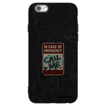Picasee silikonový černý obal pro Apple iPhone 6/6S - EMERGENCY