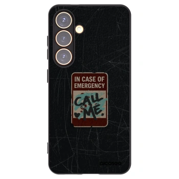 Picasee silikonový černý obal pro Samsung Galaxy S24 S921B 5G - EMERGENCY