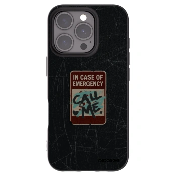 Picasee silikonový černý obal pro Apple iPhone 16 Pro - EMERGENCY