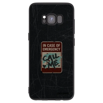 Picasee silikonový černý obal pro Samsung Galaxy S8 G950F - EMERGENCY
