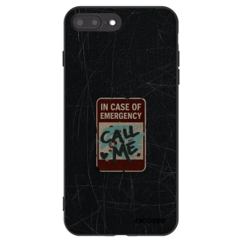 Picasee silikonový černý obal pro Apple iPhone 8 Plus - EMERGENCY