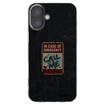 Picasee silikonový průhledný obal pro Apple iPhone 16 Plus - EMERGENCY