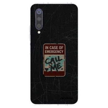 Picasee silikonový průhledný obal pro Xiaomi Mi 9 - EMERGENCY
