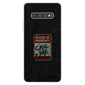 Picasee silikonový průhledný obal pro Samsung Galaxy S10 Plus G975 - EMERGENCY