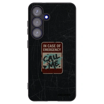 Picasee silikonový černý obal pro Samsung Galaxy S25 5G - EMERGENCY