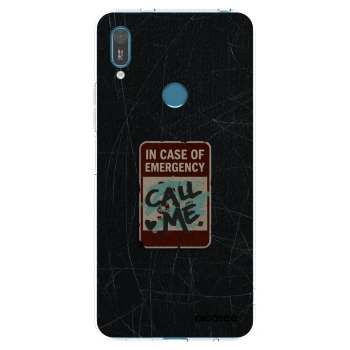 Picasee silikonový průhledný obal pro Huawei Y7 2019 - EMERGENCY