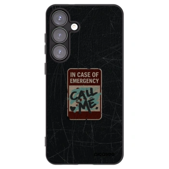 Picasee silikonový černý obal pro Samsung Galaxy S25+ 5G - EMERGENCY
