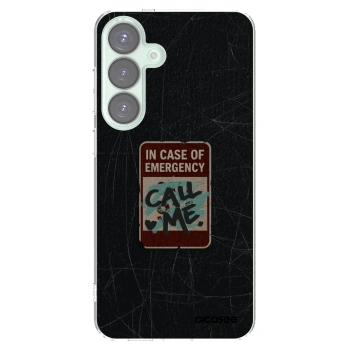Picasee silikonový průhledný obal pro Samsung Galaxy S25+ 5G - EMERGENCY