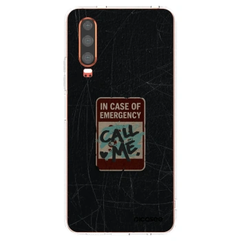 Picasee silikonový průhledný obal pro Huawei P30 - EMERGENCY