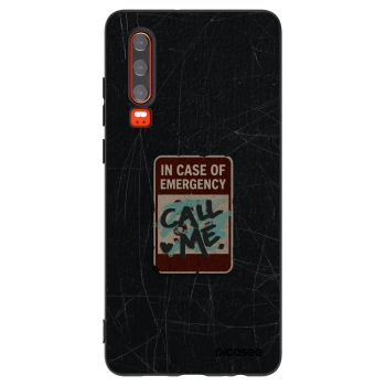 Picasee silikonový černý obal pro Huawei P30 - EMERGENCY