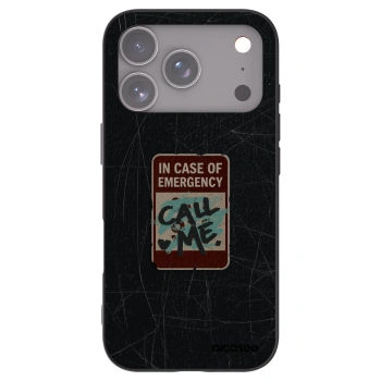 Picasee silikonový černý obal pro Apple iPhone 17 Pro - EMERGENCY