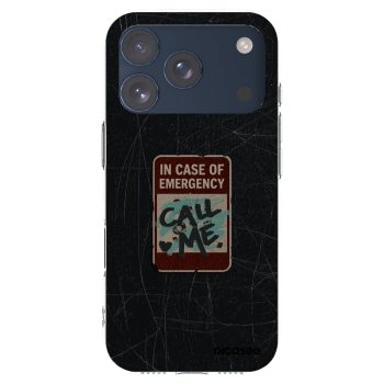 Picasee silikonový průhledný obal pro Apple iPhone 17 Pro - EMERGENCY