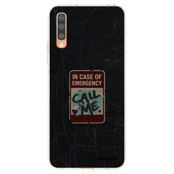 Picasee silikonový průhledný obal pro Samsung Galaxy A70 A705F - EMERGENCY