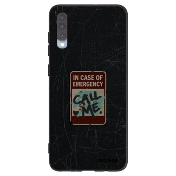 Picasee silikonový černý obal pro Samsung Galaxy A70 A705F - EMERGENCY
