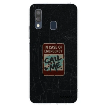 Picasee silikonový průhledný obal pro Samsung Galaxy A40 A405F - EMERGENCY