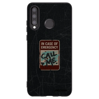 Picasee silikonový černý obal pro Huawei P30 Lite - EMERGENCY