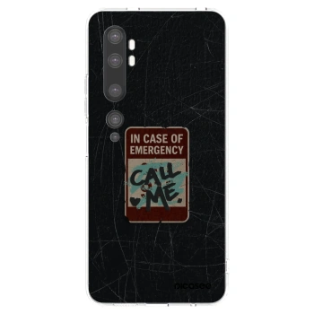 Picasee silikonový průhledný obal pro Xiaomi Mi Note 10 (Pro) - EMERGENCY