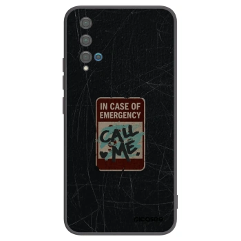 Picasee silikonový černý obal pro Huawei Nova 5T - EMERGENCY