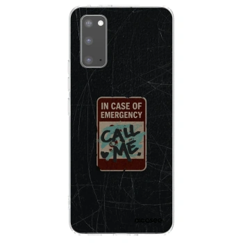 Picasee silikonový průhledný obal pro Samsung Galaxy S20 G980F - EMERGENCY