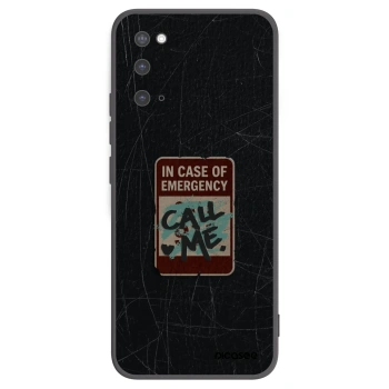 Picasee silikonový černý obal pro Samsung Galaxy S20 G980F - EMERGENCY