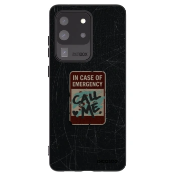 Picasee silikonový černý obal pro Samsung Galaxy S20 Ultra 5G G988F - EMERGENCY