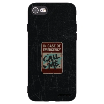 Picasee silikonový černý obal pro Apple iPhone SE 2020 - EMERGENCY