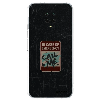 Picasee silikonový průhledný obal pro Xiaomi Redmi Note 9 Pro - EMERGENCY