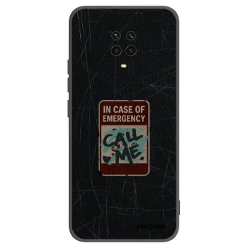 Picasee silikonový černý obal pro Xiaomi Redmi Note 9S - EMERGENCY