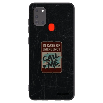 Picasee silikonový černý obal pro Samsung Galaxy A21s - EMERGENCY