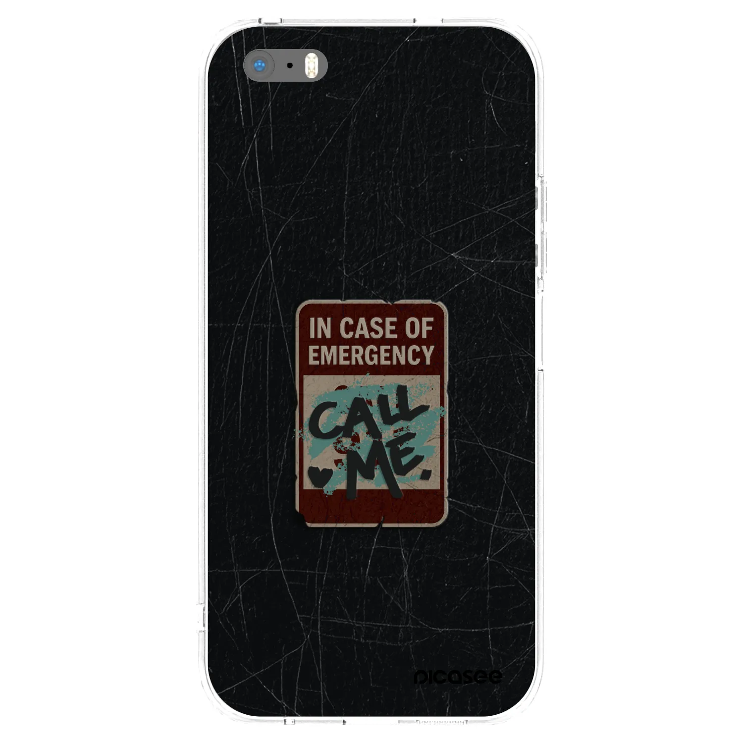Picasee silikonový průhledný obal pro Apple iPhone 5/5S/SE - EMERGENCY
