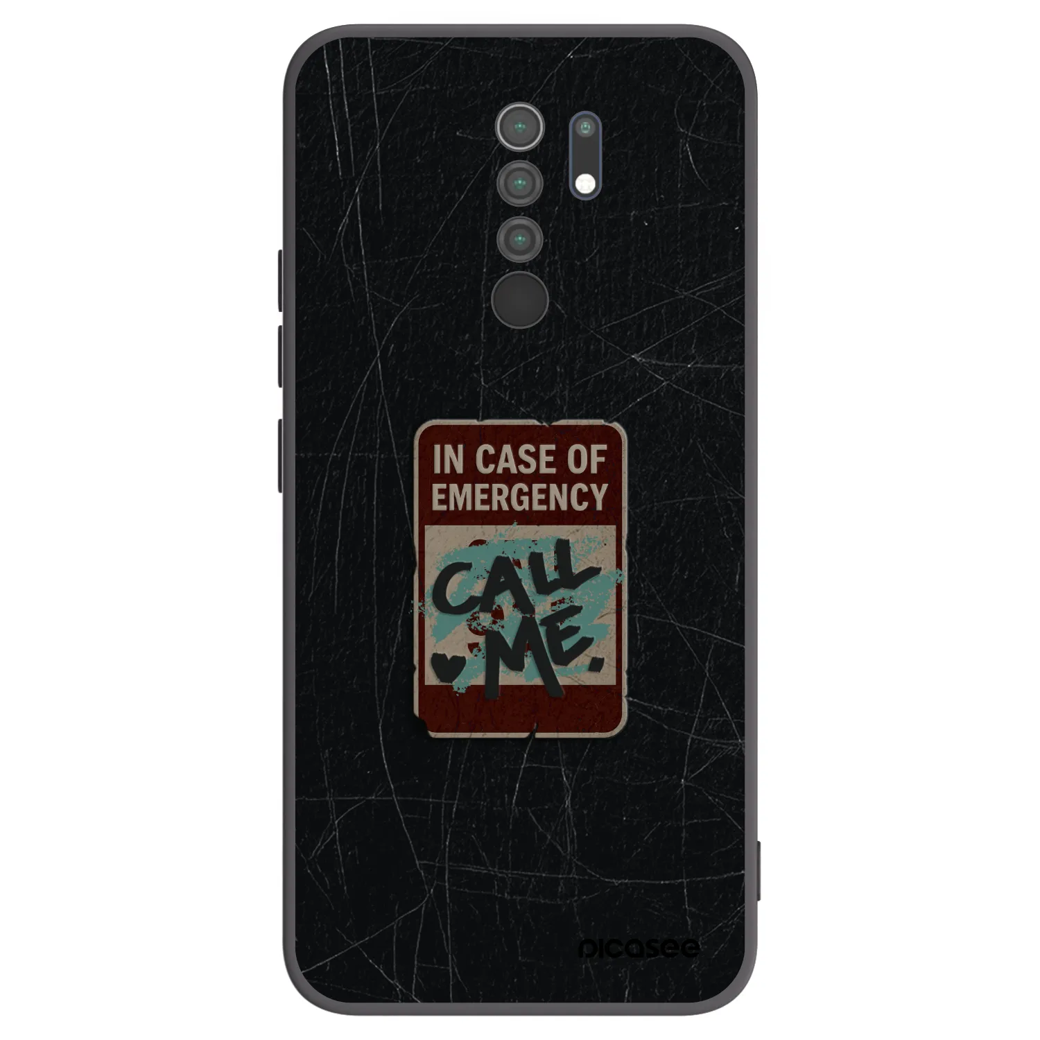 Picasee silikonový černý obal pro Xiaomi Redmi 9 - EMERGENCY