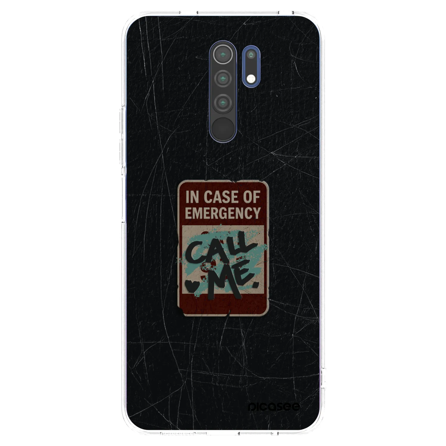 Picasee silikonový průhledný obal pro Xiaomi Redmi 9 - EMERGENCY