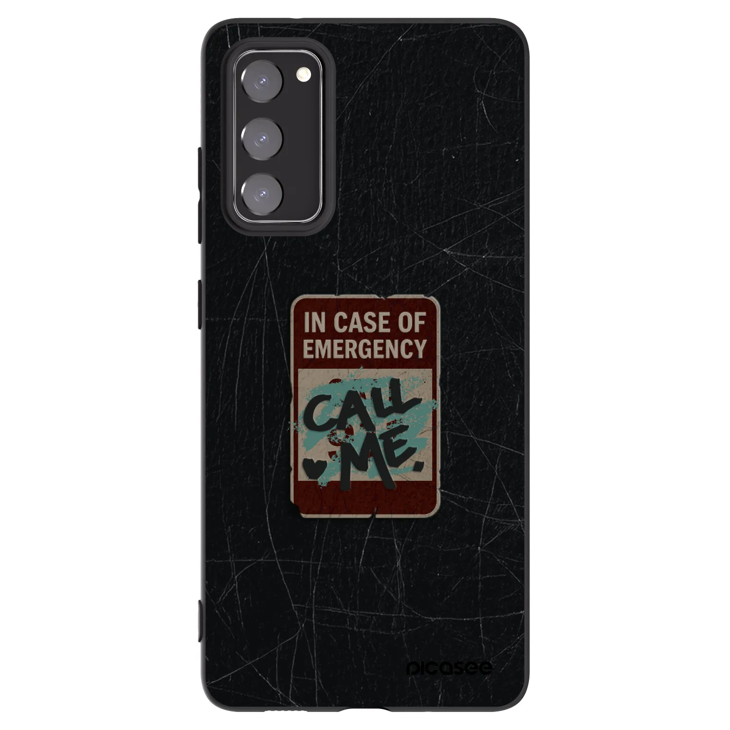 Picasee silikonový černý obal pro Samsung Galaxy S20 FE - EMERGENCY