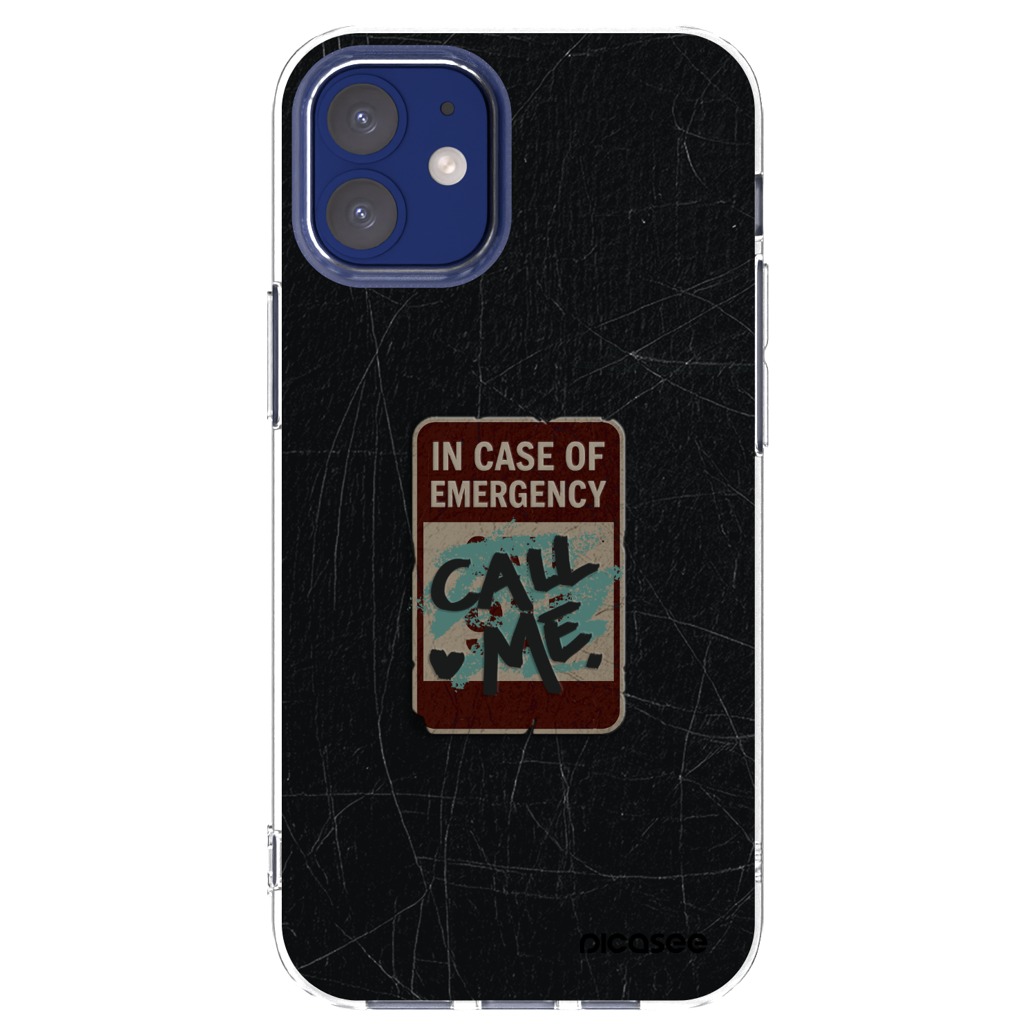 Picasee silikonový průhledný obal pro Apple iPhone 12 mini - EMERGENCY