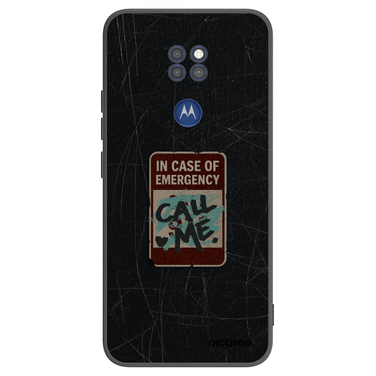 Picasee silikonový černý obal pro Motorola Moto G9 Play - EMERGENCY