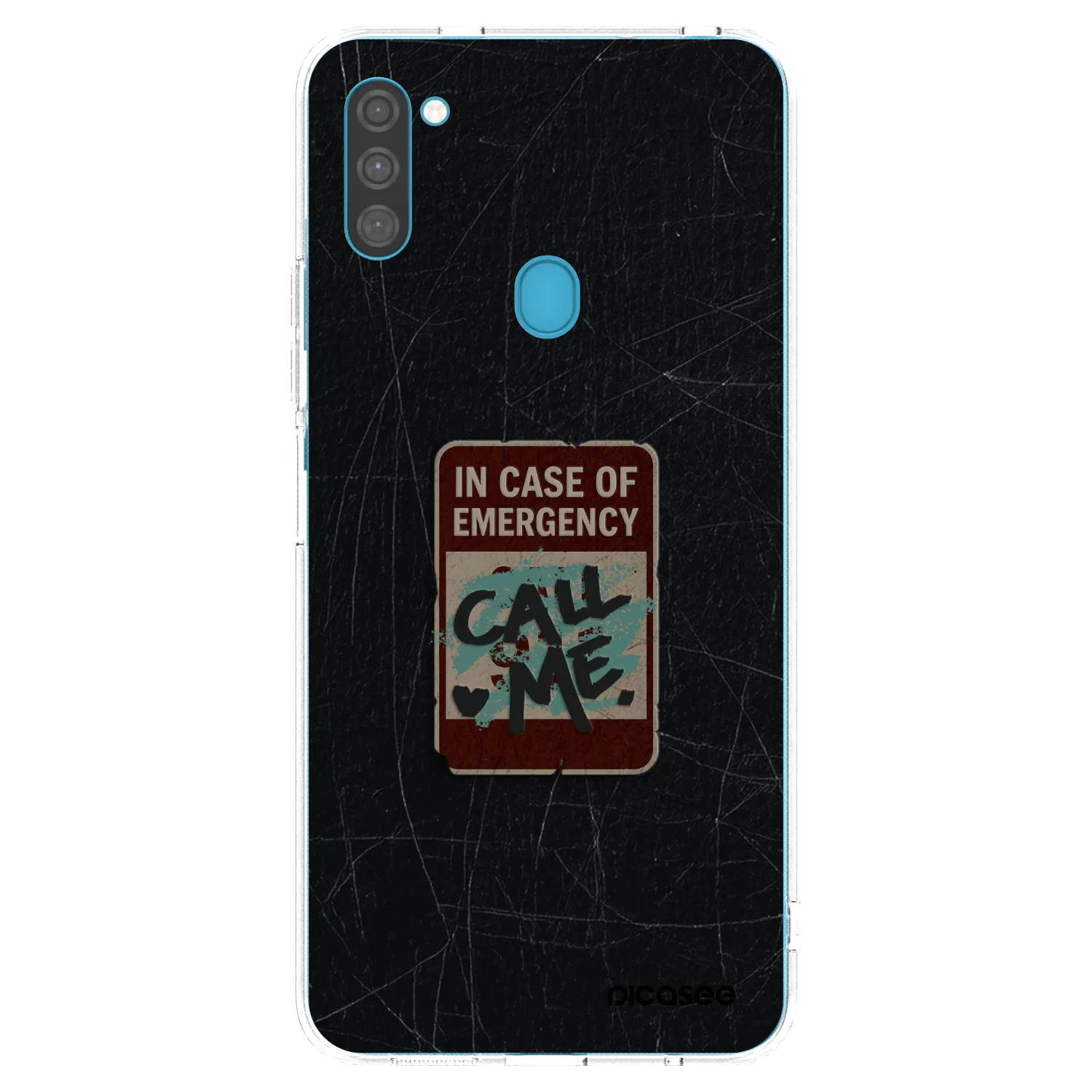 Picasee silikonový průhledný obal pro Samsung Galaxy M11 - EMERGENCY