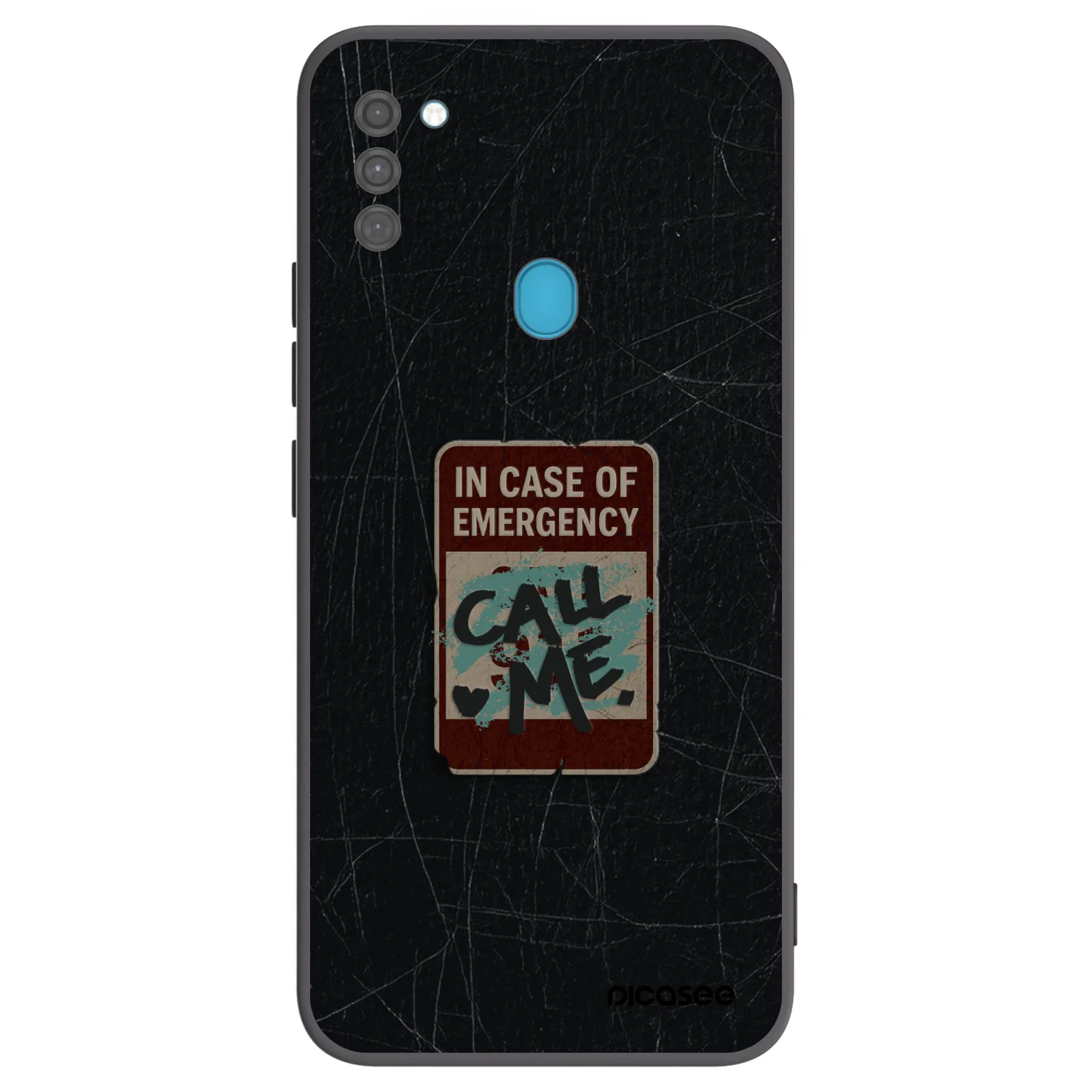 Picasee silikonový černý obal pro Samsung Galaxy M11 - EMERGENCY